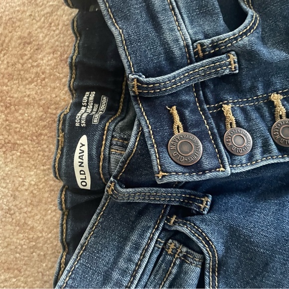 Old Navy rockstar built tough jegging button fly dark wash girls 8 - Picture 4 of 4